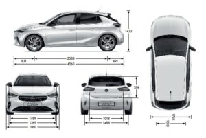 Opel Corsa 2020 rozměry