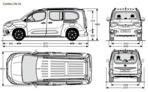 rozměry opel combo life xl