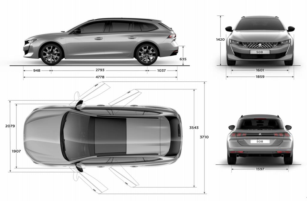 rozměry peugeot 508 sw